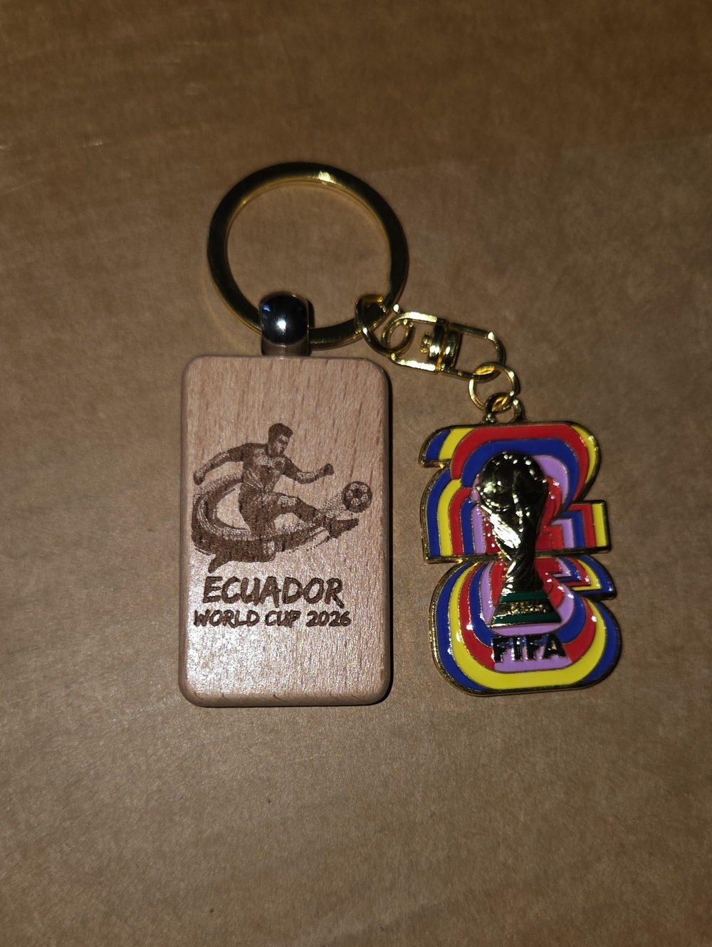HOME MADE Ecuador World Cup 2026 Wooden & Enamel Keychain